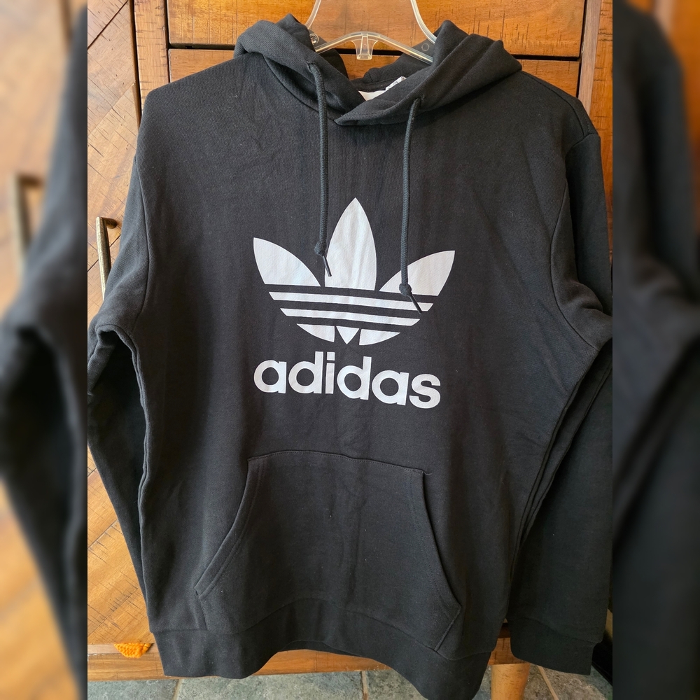 NEW Adidas Men's Black and White Logo Hoodie
